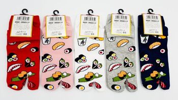Chaussettes Japonaises Tabi en Coton et Motif Sushi & Maki Taille Fr 34 - 40 9