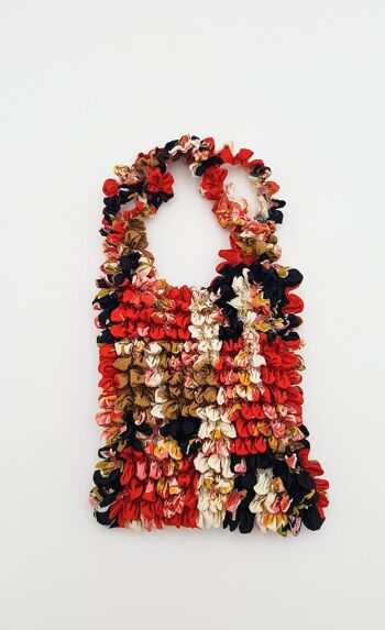 Shibori Tote Bag Washable and Reusable Handmade in Japan, Shopping Bag Durable Bulk Bag Floral Patterns - Red 2