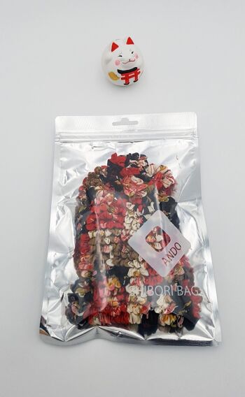 Shibori Tote Bag Washable and Reusable Handmade in Japan, Shopping Bag Durable Bulk Bag Floral Patterns - Red 3
