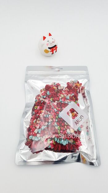 Shibori Bag washable and reusable tote bag handmade in Japan, durable bulk bag flower patterns - Blue 9