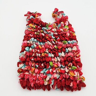 Shibori Bag bolso tote lavable y reutilizable hecho a mano en Japón, patrones de flores duraderos de bolsas a granel - Rojo
