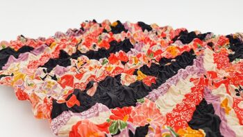 Shibori Bag washable and reusable tote bag handmade in Japan, durable bulk bag flower patterns - Black 8