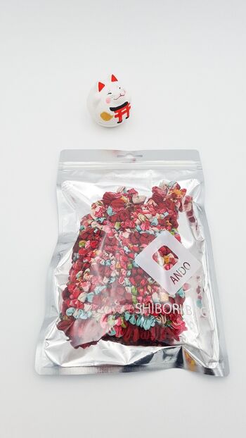 Shibori Bag washable and reusable tote bag handmade in Japan, durable bulk bag flower patterns - Black 9