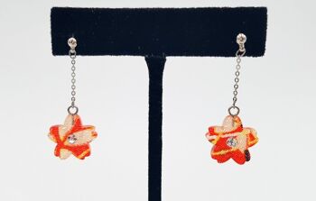 Japanese earrings sakura flowers, handmade made in japan accessories piercing ear Japan - Purple 4