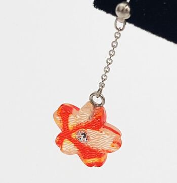 Japanese earrings sakura flowers, handmade made in japan accessories piercing ear Japan - Purple 5