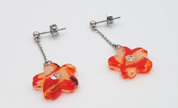 Japanese earrings sakura flowers, handmade made in japan accessories piercing ear Japan - Purple 6