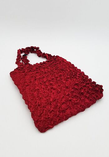 Shibori Bag washable and reusable tote bag handmade in Japan, durable bulk bag united patterns - Bordeaux 8