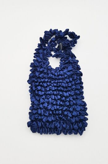 Shibori Bag washable and reusable tote bag handmade in Japan, durable bulk bag united patterns - Bleu Foncé 5