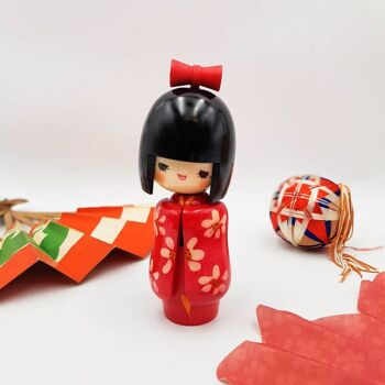 Poupée Kokeshi Ojyochu exclusive en bois figurine Japon fait main artisanal 1