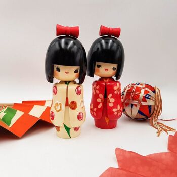 Poupée Kokeshi Ojyochu exclusive en bois figurine Japon fait main artisanal 5