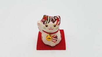 Figurine porte-bonheur chat Mini Red Lucky Cat artisanal Japon 1