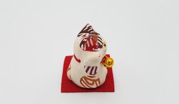 Figurine porte-bonheur chat Mini Red Lucky Cat artisanal Japon 2