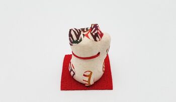 Figurine porte-bonheur chat Mini Red Lucky Cat artisanal Japon 3