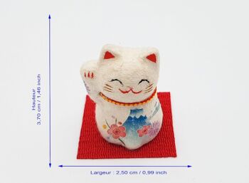 Figurine porte-bonheur chat Mini Red Lucky Cat artisanal Japon 5