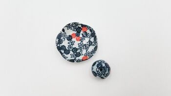 Door made-hand craft porcelain ceramic incense painted and handmade Japan round floral patterns (Set D) - Fleuri Rouge 8