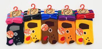 Chaussettes Japonaises Tabi Enfants en Coton et Motif Chien Made In Japan Taille Fr 22 - 37 3