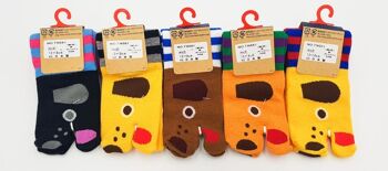 Chaussettes Japonaises Tabi Enfants en Coton et Motif Chien Made In Japan Taille Fr 22 - 37 7