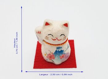 Mini porte-bonheur Chat à motif Feuille d'érable en papier-mâché 5