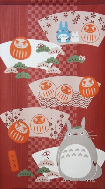 COS10730 Noren rideaux de porte japonais Mon Voisin Totoro motif Daruma Rouge, japon Ghibli studio totoro tapisserie rideau de fenêtre 1
