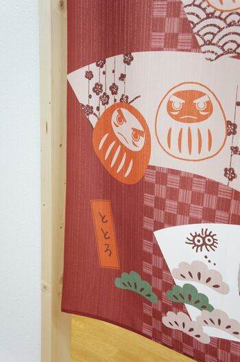 COS10730 Noren rideaux de porte japonais Mon Voisin Totoro motif Daruma Rouge, japon Ghibli studio totoro tapisserie rideau de fenêtre 2