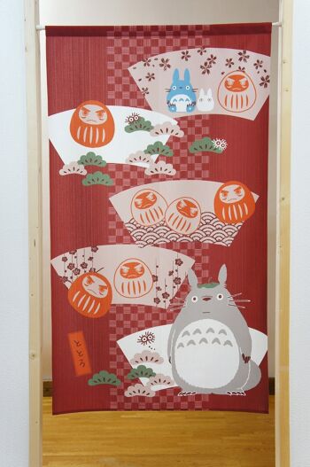 COS10730 Noren rideaux de porte japonais Mon Voisin Totoro motif Daruma Rouge, japon Ghibli studio totoro tapisserie rideau de fenêtre 3