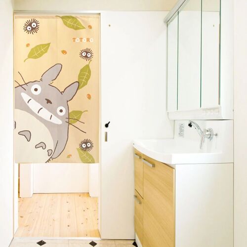 COS9372 Noren rideaux de porte japonais motif Totoro gland