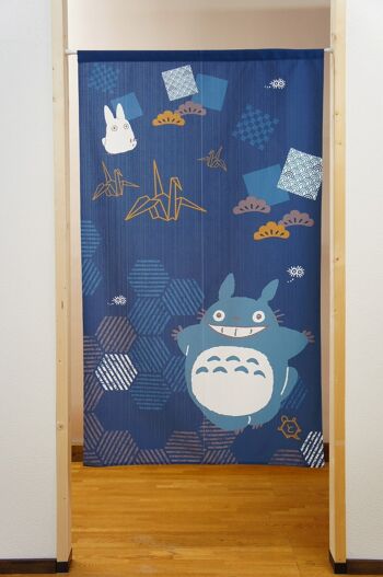 COS11075 Noren rideaux de porte japonais Mon Voisin Totoro motif Géométrie Bleu et origami, japon Ghibli studio totoro tapisserie rideau de fenêtre 3