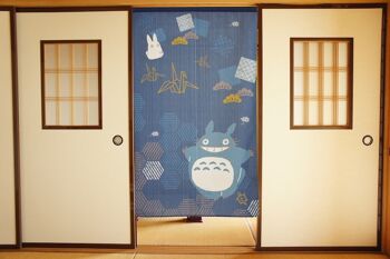 COS11075 Noren rideaux de porte japonais Mon Voisin Totoro motif Géométrie Bleu et origami, japon Ghibli studio totoro tapisserie rideau de fenêtre 6