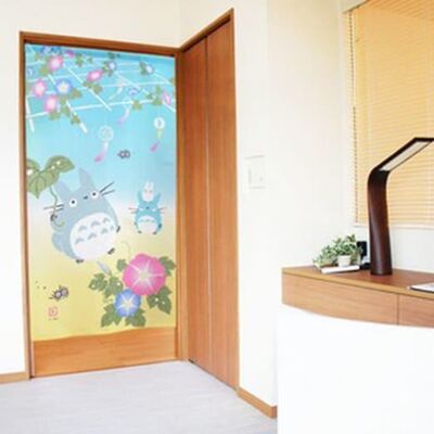 Cortinas de puerta japonesas Noren My Neighbor Totoro Bells Fūrin pattern, Japan Ghibli studio totoro tapiz cortina de ventana