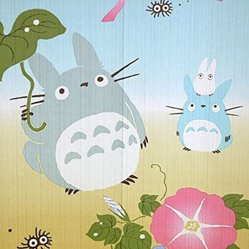 Noren rideaux de porte japonais Mon Voisin Totoro motif Clochettes Fûrin, japon Ghibli studio totoro tapisserie rideau de fenêtre 2