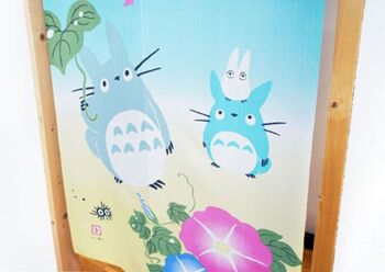 Noren rideaux de porte japonais Mon Voisin Totoro motif Clochettes Fûrin, japon Ghibli studio totoro tapisserie rideau de fenêtre 4