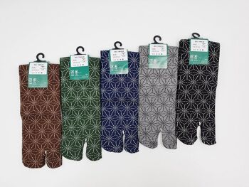 Chaussettes Japonaises Tabi en Coton à Motif Asanoha Made in Japan Taille Fr 40 - 45 3