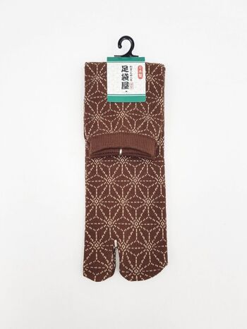 Chaussettes Japonaises Tabi en Coton à Motif Asanoha Made in Japan Taille Fr 40 - 45 4