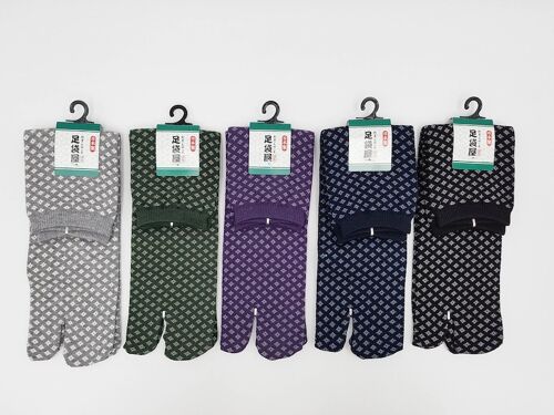 Chaussettes Japonaises Tabi en Coton à Motif Hishigata Made in Japan Taille Fr 40 - 45