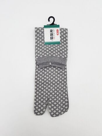 Chaussettes Japonaises Tabi en Coton à Motif Hishigata Made in Japan Taille Fr 40 - 45 3