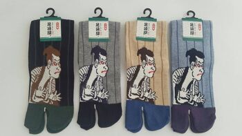 Chaussettes Japonaises Tabi en Coton à Motif Kabuki Made in Japan Taille Fr 40 - 45 2