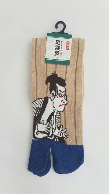 Chaussettes Japonaises Tabi en Coton à Motif Kabuki Made in Japan Taille Fr 40 - 45 6