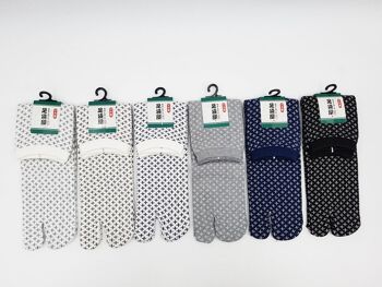 Chaussettes Japonaises Tabi en Coton et Motif Sashiko Made in Japan Taille Fr 40 - 45 1