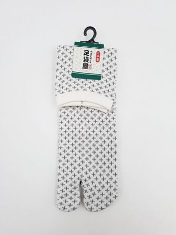 Chaussettes Japonaises Tabi en Coton et Motif Sashiko Made in Japan Taille Fr 40 - 45 2