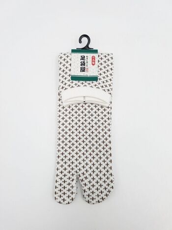 Chaussettes Japonaises Tabi en Coton et Motif Sashiko Made in Japan Taille Fr 40 - 45 3