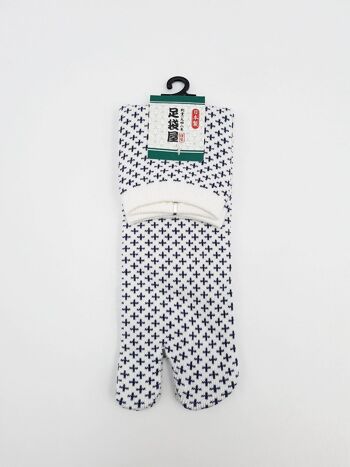 Chaussettes Japonaises Tabi en Coton et Motif Sashiko Made in Japan Taille Fr 40 - 45 6