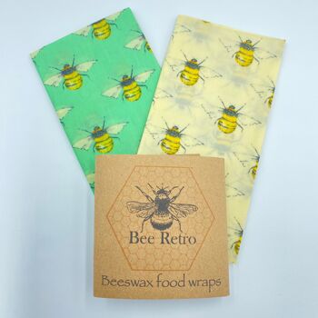 Abeilles - Grand paquet de deux emballages alimentaires à la cire d'abeille 6