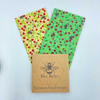 Abeilles - Grand paquet de deux emballages alimentaires à la cire d'abeille 10