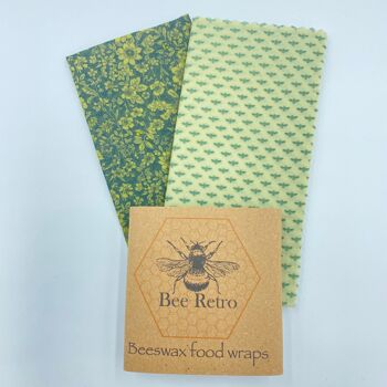 Abeilles - Grand paquet de deux emballages alimentaires à la cire d'abeille 13