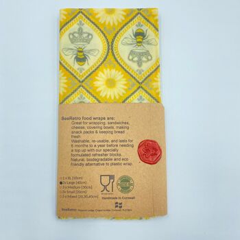 Abeilles - Grand paquet de deux emballages alimentaires à la cire d'abeille 16