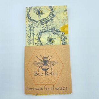 Abeilles - Grand paquet de deux emballages alimentaires à la cire d'abeille 20