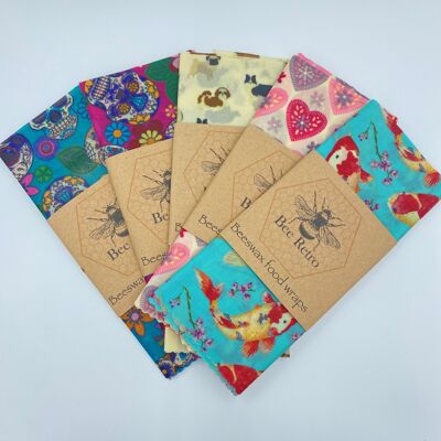 Novelty- Small Pack of three beeswax food wraps