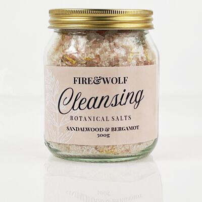 Cleansing Botanical Bath Salts | Sandalwood & Bergamot with Marigold Petal