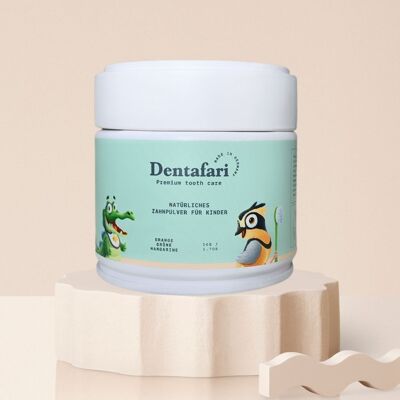 Poudre dentaire naturelle pour enfants orange + mandarine verte