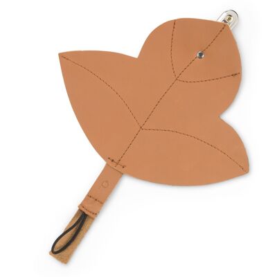 pacifier clip | leather – sunset cognac